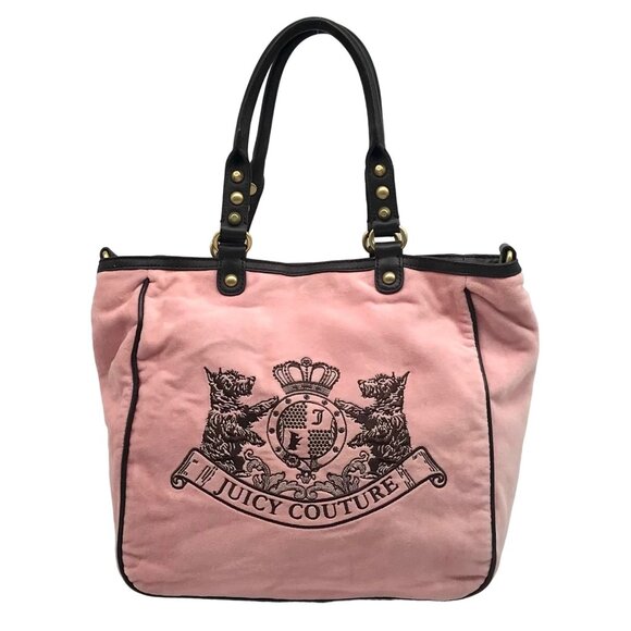 Juicy Couture Handbags - Juicy Couture Pink Velour Scottie Embroidery Pammy Tote Bag
